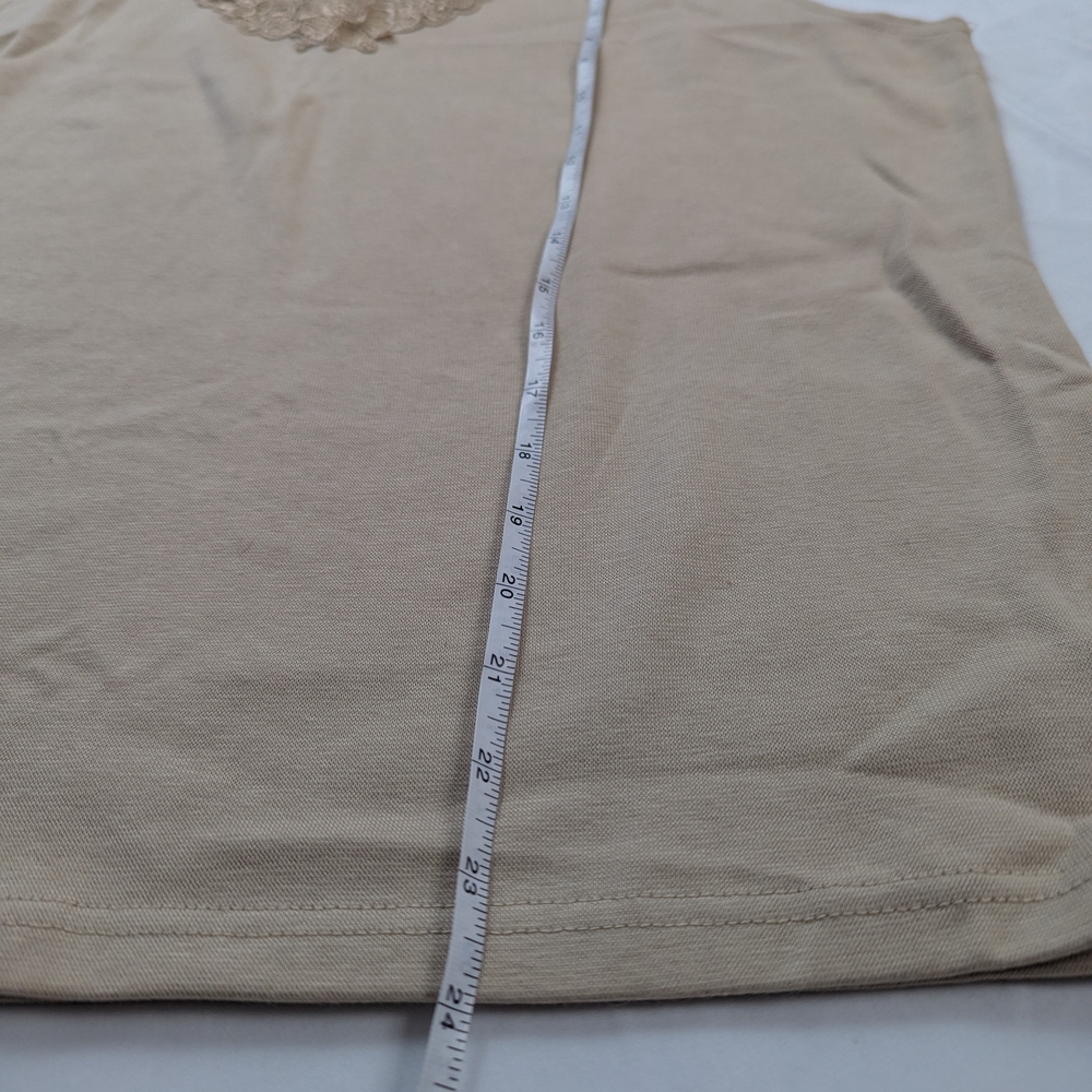 Extra Touch Tan Tank Top with Embroidered Detail - Picture 4 of 5